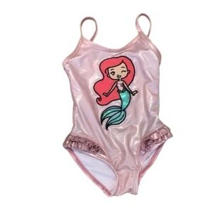 Disney aerial swimsuit little mermaid one piece size 2 ruffles metallic
